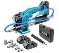 Seesii Pompe a Graisse Electrique Kit: Haute Performance 10 000 PSI 4,6 oz/Min, Pompe à Graisse avec 2 Batteries, Tuyau de 39,4, Raccord à 90°, 3 Embouts pour Un Graissage Plus Papide et sans Effort