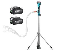SEESII Pompe de Transfert d'Eau en Bâton Sans Fil avec Trépied, mains libres, portable, 2725 l/h & 2 batteries, 10 m hauteur pour drainage piscines, fonds de bateaux, arrosage jardin
