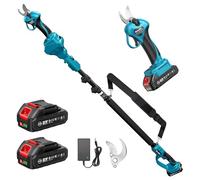 Seesii Secateur electrique avec Perche, Portée de 4,6 m, Secateur Telescopique Electrique & Sécateur à Batterie 2-en-1, 33 mm Sécateur Électrique sans fil, 2x2.0 Ah Batteries, 600 W Moteur Sans Balai