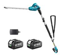 SEESII Taille Haie Batterie Télescopique - Taille Haie Télescopique sans Fil avec Lame Double Action 40 cm, Manche Détachable Extensible, 2 Batteries 4.0Ah, Outil Puissant pour Arbustes et Branches