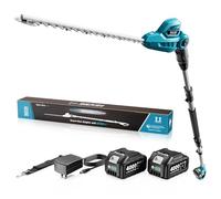 SEESII Taille Haie Electrique Telescopique 2,6 m, Taille-Haies Électriques avec Lame Double Action 40 cm, 2 * Batteries 4,0Ah, Tête Pivotante 135° Réglable, pour Haies Hautes et Arbustes Denses