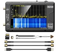 SEESII TinySA Ultra+ ZS406, Analyseur de Spectre 4,0 pouces, 100kHz-5,4GHz, Analyseur Portable avec Carte 32Go, Générateur de Signaux 2-en-1, Entrée MF/HF/VHF/UHF, V0.4.6.1, Version 2025