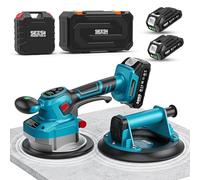 SEESII Vibreur Carrlage & Ventouse Kit, 145mm Ventouse Vibrante Carrelage Sans Fil avec 2x2000mAh Batteries, 10 Vitesses Réglables, 200mm Ventouse Vitre，pour Marbre, Céramique, Pavé, Granit