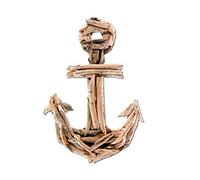 Seestern 1841 Décoration murale en bois flotté Motif ancre 40 cm