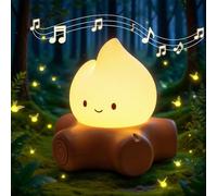 SEESUU Lampe de Nuit LED Feux de Camp, Veilleuse pour Enfants, Décoration Halloween, Lampe Rechargeable, Luminosité Réglable en Continue, 2 Modes Lumière de Bougie et Lumière Jaune Chaude, Cadeau