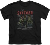 Seether Mind Control Youth T Shirt Music Rock Band Tee Black Manches Courtes(XX-Large)