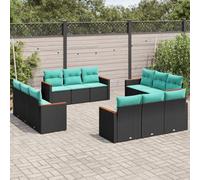 Seeye Créez un espace extérieur confortable avec l'ensemble de canapés de terrasse 12 pièces, design modulaire, coussins résistants à l'eau, rotin noir