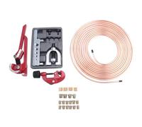 Sefdrert 1/4 Conduite de Frein - Kit de Tubes de Frein 25 Pi. avec 16 Raccords Évasés Inversés et 4 Raccords + Kit D'Outils D'Évasement Double et Simple et Facile à Utiliser