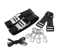 Sefdrert 1 Ensemble D'Accessoires de Plongée sous-Marine avec Harnais de Plongée Technique BCD Backplateless en Acier Inoxydable + Nylon Noir et Argent