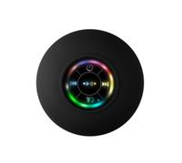 Sefdrert 1 lot de mini haut-parleurs Bluetooth pour salle de bain sans avec lumière RVB à ventouse étanche Noir