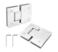 Sefdrert 2 Pièces Charnières de Porte de Douche en Verre Sans Cadre Charnières de Porte de Douche en Brossé Acier Inoxydable 304 Robuste