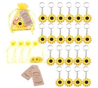 Sefdrert 30 PCS Porte-Clés Tournesol Ensemble de Cadeaux de Fête sur Le Thème du Tournesol pour Les Anniversaires, Les Mariages, Les Fêtes Prénatales et Les Cadeaux de Retour