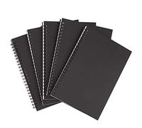 Sefdrert 5 PièCes SéRies A5 Noir Cahier à Spirale Carnet de Croquis Vierge Paquet de Journal Non Ligné Papier Blanc éPais 50 Feuilles 100 Pages Non LignéEs