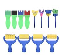 Sefdrert Ensemble de Pinceaux pour Enfants, Paquet de 12 Pinceaux de Peinture en Éponge Lavables, Outils de Peinture en Éponge pour L'Apprentissage Précoce