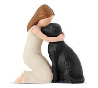 Sefdrert Figurines « Love My Dog », Cadeaux Commémoratifs D'Amitié avec Un Canin, Figurines Sculptées et Peintes à la Main pour Les Amoureux des Chiens A