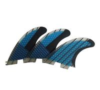 Sefdrert G5 Surf Fins Accessoire de Planche de Surf en Trois Parties Gouvernail en Nid d'abeille pour Base de Planche de Surf FCS2 Bleu