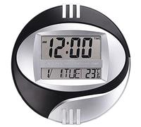 Sefdrert Horloge éLectronique Murale NuméRique D'Affichage de la TempéRature Calendrier LCD Moderne Sourdine de Montre de Support de LED de DéCoration de Bureau à Domicile Noir