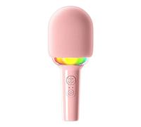 Sefdrert L8 LED Light Microphone sans intégré Bluetooth Famille K Song Treasure Intelligent Noise Reduction Speaker Rose