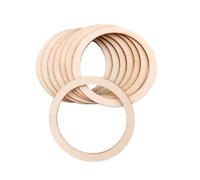 Sefdrert Lot de 100 anneaux plats en bois brut de 6 cm pour loisirs créatifs, pendentifs et connecteurs pour fabrication de