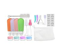 Sefdrert Lot de 17 Bouteilles de Voyage pour Articles de Toilette, Contenants de Voyage, Accessoires de Voyage Compressibles en Silicone Anti-Fuite