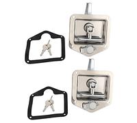 Sefdrert Lot de 2 boîtes à outils pliables en forme de T en acier inoxydable pour camion, remorque, armoire électrique