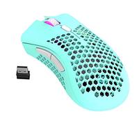 Sefdrert Souris de sans avec coque en nid d'abeille, 6 boutons programmés, 3 DPI réglables, récepteur USB, souris de gamer RVB, bleu