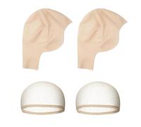 SEFIRST 2 Pièces Bonnet Chauve en Latex and 2 Filet Cheveux Perruque, Bonnet Chauve en pour Maquillage, Robe Fantaisie Cosplay Cap, Bonnet de Perruque pour Adultes Hommes Femmes, Accessoire Costume