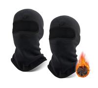 SEFIRST 2 Pièces Cagoule Moto Polaire Balaclava Hiver, Masque De Ski, Coupe-Vent Cagoule Multifonction, Chaud ＆ Couvre-Visage Respirant pour Homme Femme, Masque Cache-Cou pour la Cyclisme, Noir