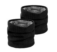 SEFIRST 2 Pièces Tour de Cou pour Femme et Homme, Polaire Cache Cou, Gaiter Masque Cagoule Cache-Cou Hiver écharpe Coupe-Vent Ski Élastique Épais Snood pour Moto Ski Marche Course Voyage, Noir