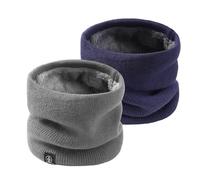 SEFIRST 2 Pièces Tour de Cou pour Femme et Homme, Polaire Cache Cou, Gaiter Masque Cagoule Cache-Cou Hiver écharpe Coupe-Vent Ski Élastique Épais Snood pour Moto Ski Marche Course Voyage, Gris Bleu
