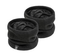 SEFIRST 2 Pièces Tour de Cou pour Femme et Homme, Polaire Cache Cou, Gaiter Masque Cagoule Cache-Cou Hiver écharpe Coupe-Vent Ski Élastique Épais Snood pour Moto Ski Marche Course Voyage, Noir