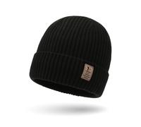 SEFIRST Bonnet pour Homme Femme, Bonnet Hiver Extensible en Tricot, Noir | Chaud et Confortable, Bonnets d’Hiver, Knit Cuffed Beanie Bonnets Mixte, pour Cyclisme, Ski, Jogging, Classics Basic