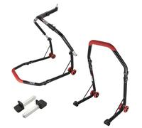 SEFIS D18 Kit de béquille de moto avant et arrière pour moto - Support de service avant et arrière - Support de montage arrière de moto (rouge, standard)