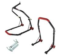 SEFIS D18 Kit de béquille de moto avant et arrière pour moto - Support de service avant et arrière - Support de montage arrière de moto (rouge, Racing (crochet))