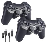 Sefitopher Manette Sans Fil Pour PS3-2 pack, Bluetooth Manette pour PlayStation 3/PC avec Double Vibration, Six Axes, Câble de Charge