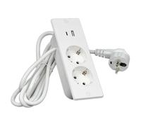 Sefitopher Multiprise 2 prises 1 type C USB Multiprise pour bureau, maison, voyage (blanc)