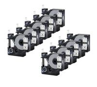 SEFNPOME 10 Morceaux d'étiquettes en Noir et Blanc compatibles avec Les étiquettes industrielles 18053 3/8 Pouces Ind avec des Tubes Thermiques Compatible avec Le gestionnaire d'étiquettes 5200
