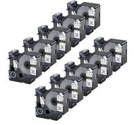 SEFNPOME 10pcs Compatible 18482 18483 18484 Ruban d'étiquette en Polyester 9~19 mm Ruban d'étiquette Industrielle Compatible avec 5200 4200 Maker étiquette(10PK 19mm 18484)