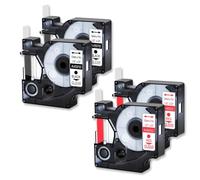 SEFNPOME 4PCS Étiquettes de Couleur Assorties compatibles avec Le Ruban D1 45010 45013 Étiquettes Standard Ruban 12 mm Compatible avec Une Utilisation avec LabelManager 100 120p 260p(Combination B)