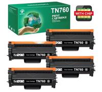 SEFNPOME 4pk TN760 Toner Compatible Compatible avec MFC-L2710DW HL-L2350DW L2325DW TN730
