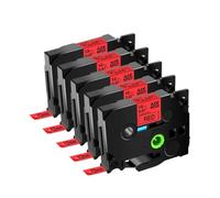 SEFNPOME 5pk 12 mm Noir sur Bande d'étiquette Rouge Compatible avec Les Fabricants d'étiquettes Compatible avec TZ 431 TZE 431 TZ-431 TZ431 Ruban en laminé