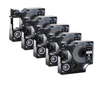 SEFNPOME 5pk 45013 Black Compatible sur Les Bandes d'étiquette Blanche Compatible avec D1 45013 45018 45010 9/12/19mm Rassettes Compatible avec LabelManager 100 150 160 450(White on Black)