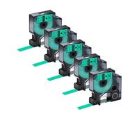 SEFNPOME 5pk 45013 Tapes d'étiquette D1 compatibles 45013 Noir sur Blanc 12 mm Compatible avec Une Utilisation avec LabelManager LM 160 420p 280(5PK Black on Green)