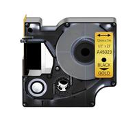 SEFNPOME 6-24 mm Noir sur Bande d'étiquette Blanche Compatible avec D1 45013 45803 Ribbon Compatible avec Le gestionnaire d'étiquettes 350 450d 200 imprimante d'étiquette(Black on Gold)