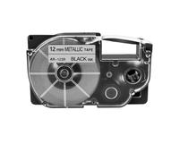 SEFNPOME Compatible 9 mm 12 mm 18 mm 24 mm XR Tapes d'étiquette Compatible avec Les imprimantes d'étiquette KL120 KL-60 KL-130 et XR12WE XR-12X XR-9WE XR18WE(Black on Silver)