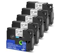 SEFNPOME Étiquette de Tubes Thermiques de 5pcs Compatible avec HSE 251 HSE251 Label Noir sur Blanc 092 Pouces 492 Pieds Compatible avec P T Étiquette Rugueuse imprimante