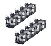 SEFNPOME Étiquettes de Tube de rétrécissement Thermique industrielles de 10pk 19 mm compatibles avec 18057 Noir sur Blanc 4. 92 Étiquette à Utiliser avec 4200 5200 LabelManager