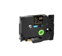 SEFNPOME Rouvre à étiquette Blanc de 12 mm sur Blanc Compatible avec TZ231 TZ 231 Ruban adhésif Fort Compatible avec Les modèles d'imprimante d'étiquette 131 241 H110(Gold on Black)