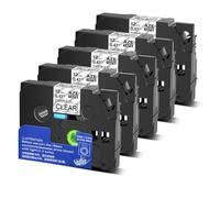 SEFNPOME Set RABLEAU D'ÉGLISATION 5PCS 6 mm 9 mm 12 mm 18 mm 24 mm Compatible avec TZE131 TZE141 Black laminé Standard sur Les imprimantes d'étiquette