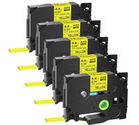SEFNPOME Tubes de rétractage Thermique de 5pk 8,8 mm compatibles avec HSE 621 Ruban d'étiquette Noir sur Cassette de Cartouche Jaune Compatible avec imprimantes d'étiquette